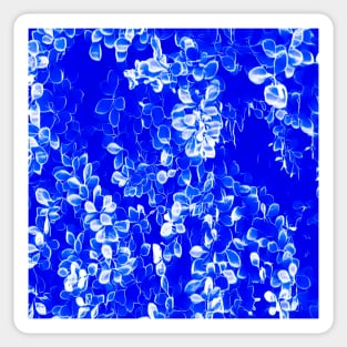 Blue White Petal Leaves Sticker